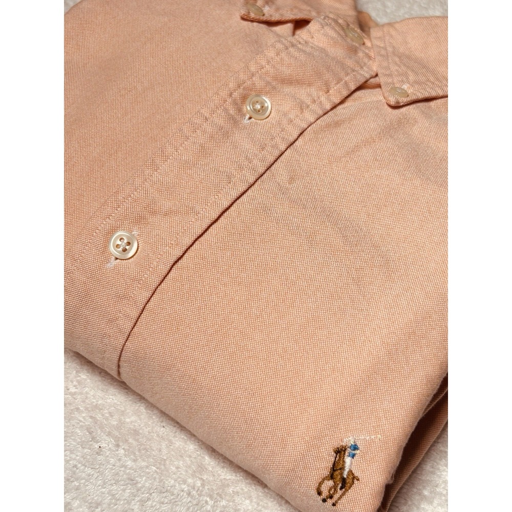 VTG Ralph Lauren Yarmouth Shirt Mens 17.5 34/35 Pristine Peach Oxford